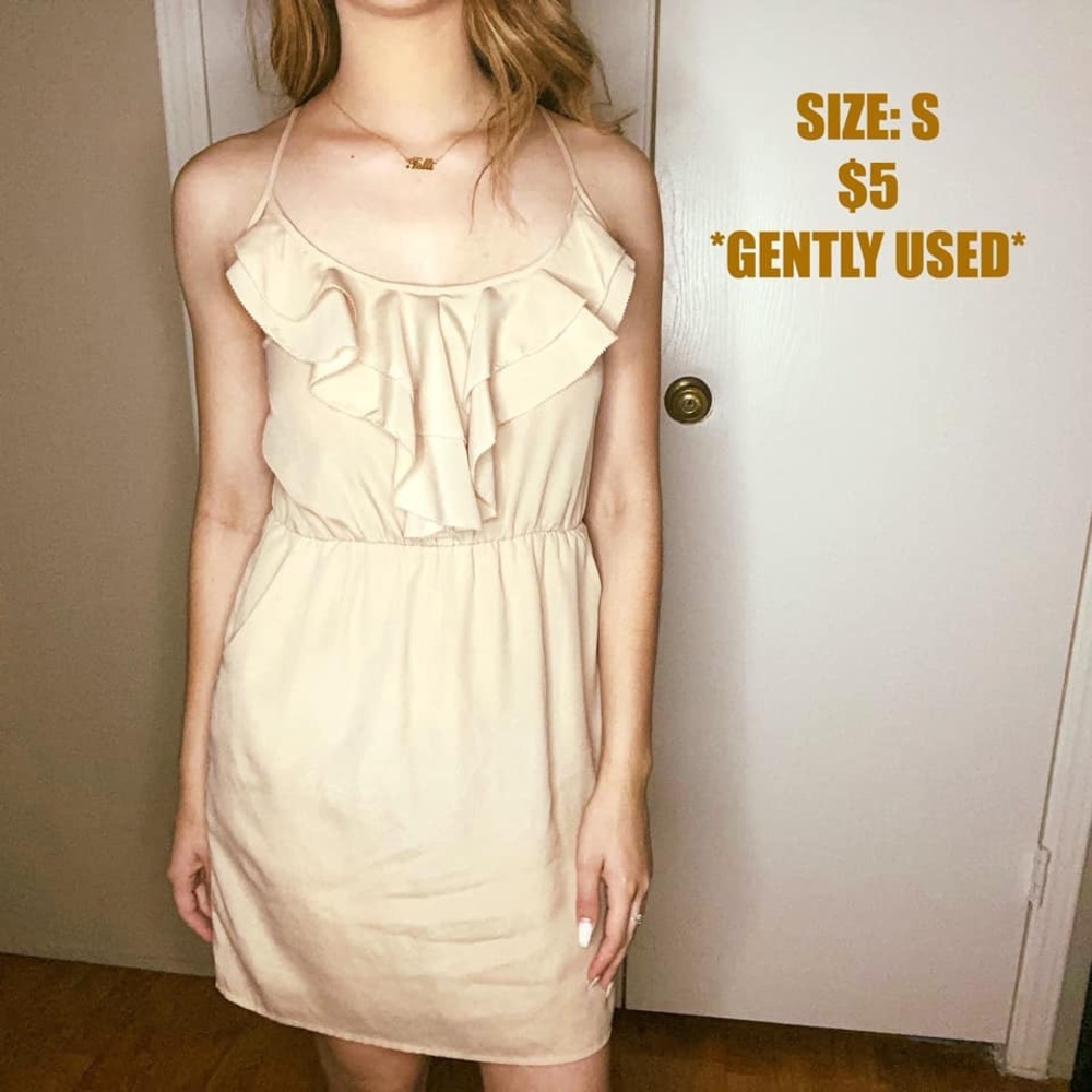 Nude Ruffle Dress